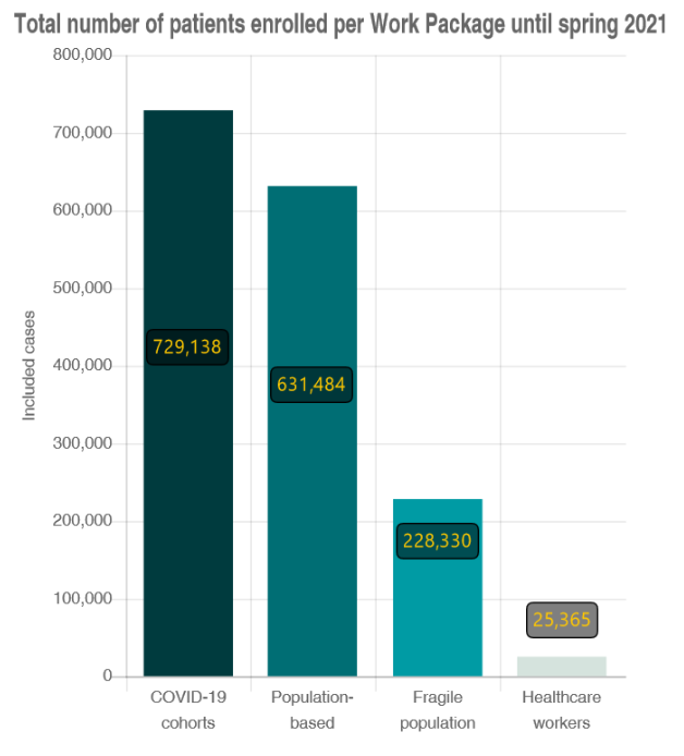 pie chart visualization of the overall patient recruitment status of WP2