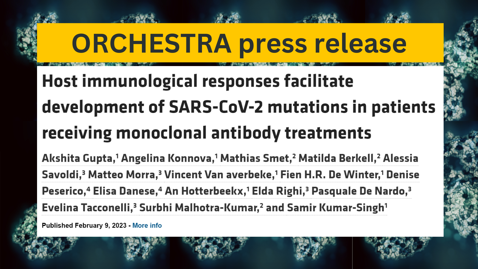 PRESS RELEASE: Treatment with Monoclonal Antibodies can cause SARS-CoV-2 mutations – researchers develop score identifying patients at risk